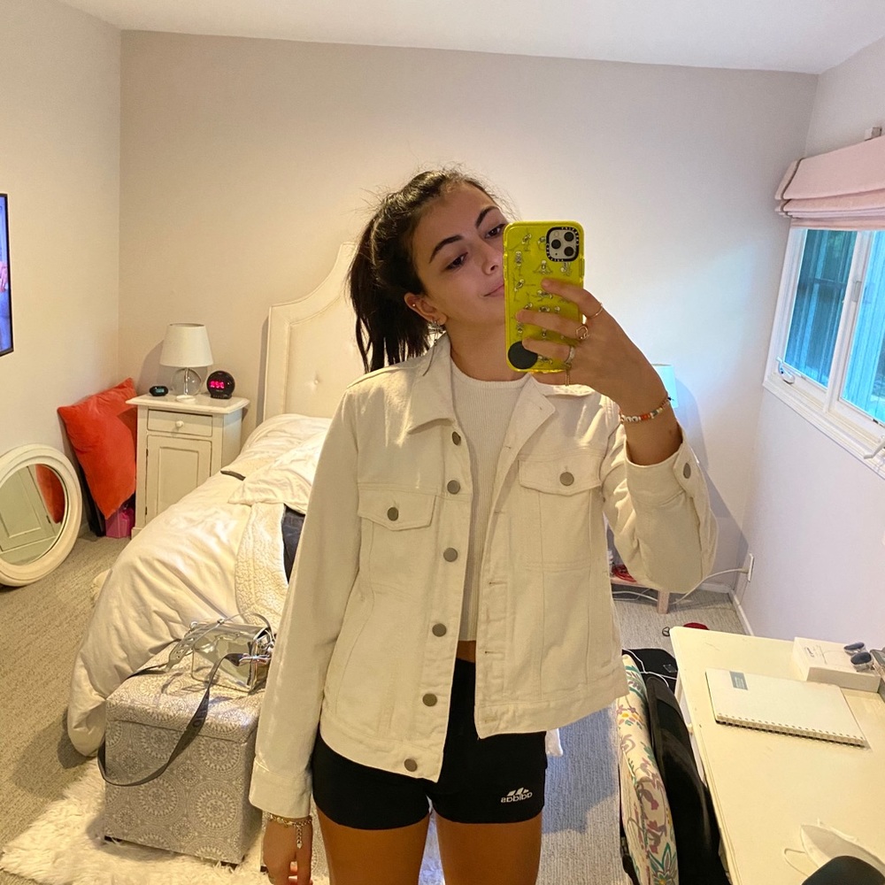 cos white denim jacket